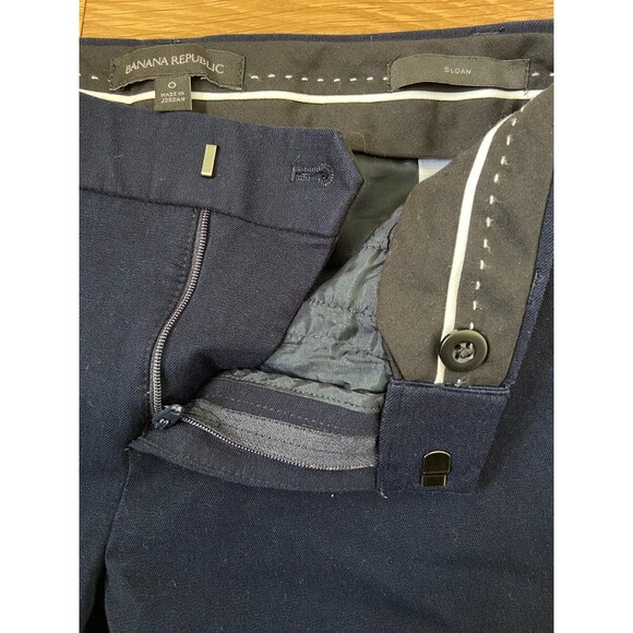 EUC Banana Republic Womens Pants Blue Size 0 Sloan Mid Rise Cotton Blend Stretch - Picture 5 of 9